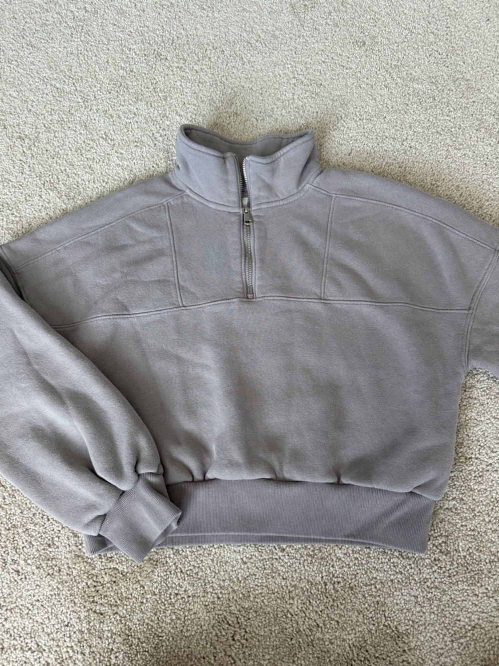 Abercrombie and Fitch Soft A&F Max Essentials Half Zip Crop Pullover Sweatshirt
